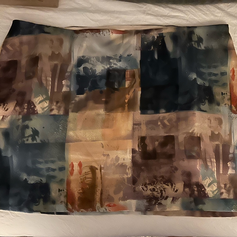 Reformation Abstract Print Mini Skirt - Multicolor